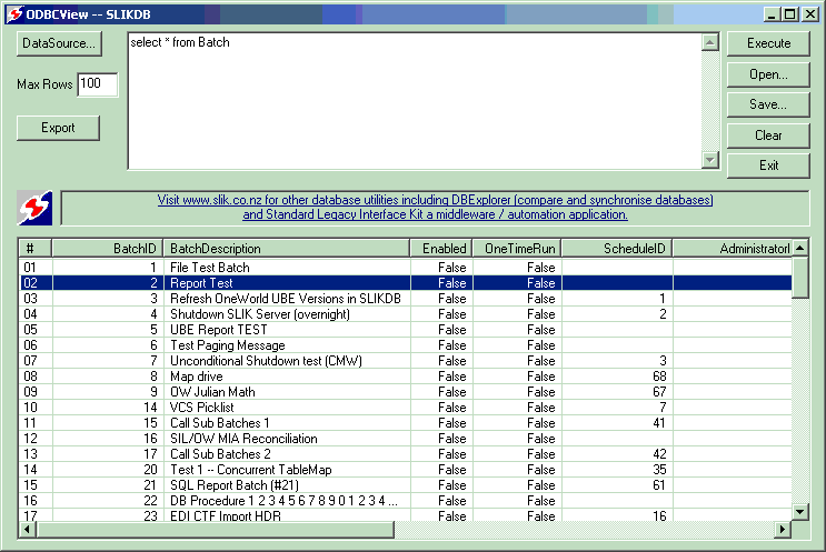 Odbcview Screenshot